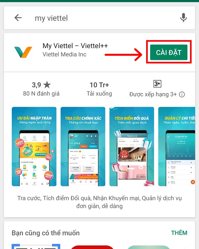 Tải phần mềm ứng dụng My Viettel về điện thoại của mình